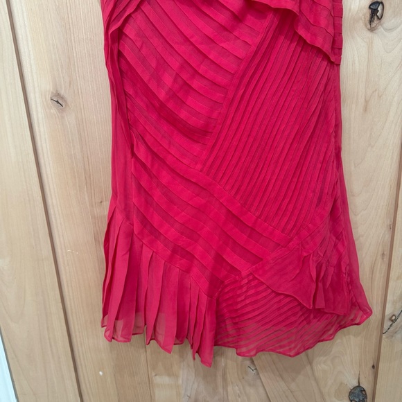 Nanette Lepore All Tuckered Out Silk Aline Dress Size 6 Pink Pleated Sleeveless - Picture 7 of 16